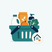 Groceries & household illustration