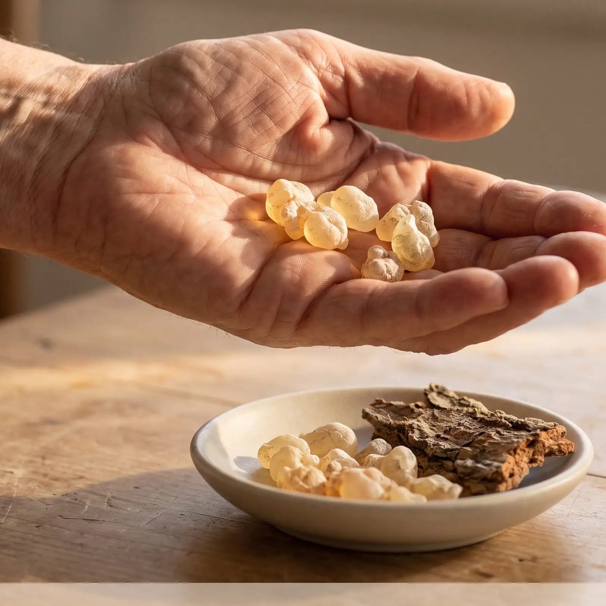 Boswellia Resin: Traditional resin, plainly labelled