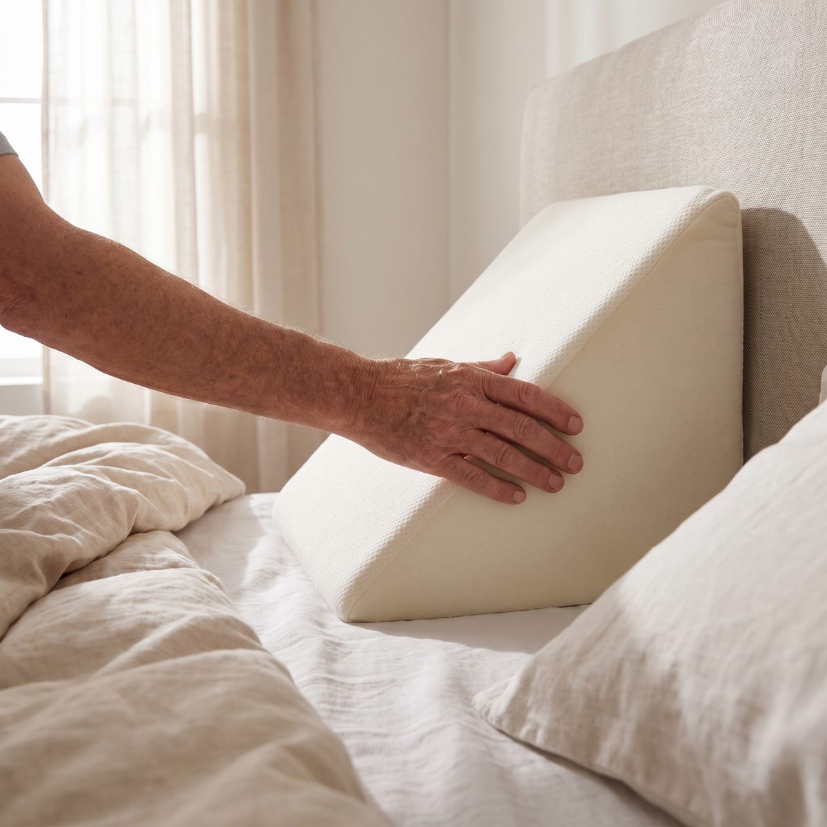Cushioned Bed Wedge: Easier breathing while resting